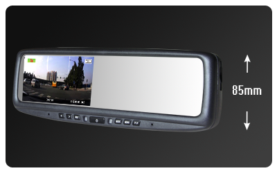 4.3 inch screen with dual cameras rearview mirror